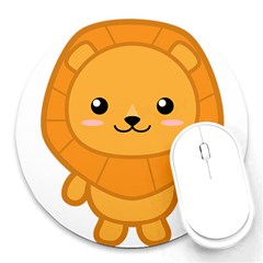 Kawaii Lion Round Mousepads