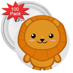 Kawaii Lion 3  Buttons (100 Pack) 