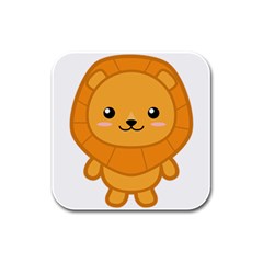 Kawaii Lion Rubber Square Coaster (4 Pack) 