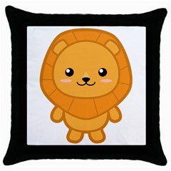 Kawaii Lion Throw Pillow Cases (black) by KawaiiKawaii