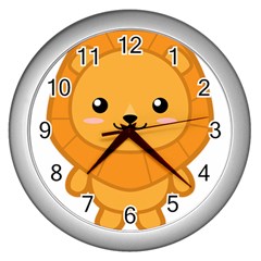 Kawaii Lion Wall Clocks (silver) 