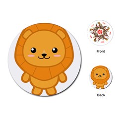 Kawaii Lion Playing Cards (round) 