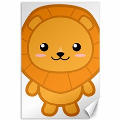 Kawaii Lion Canvas 24  X 36  by KawaiiKawaii