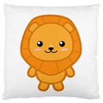 Kawaii Lion Large Flano Cushion Cases (One Side)  Front