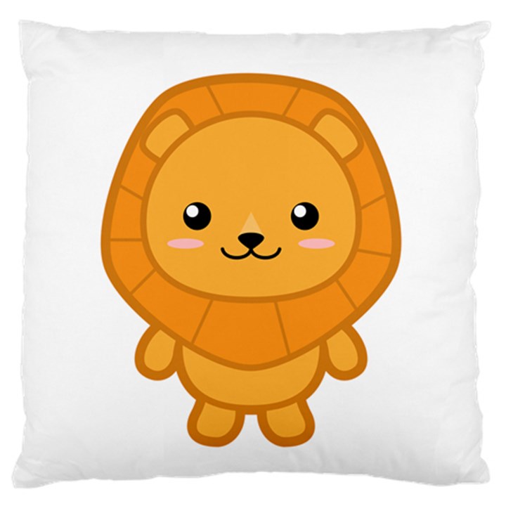 Kawaii Lion Large Flano Cushion Cases (One Side) 