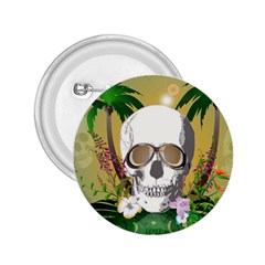 Funny Skull With Sunglasses And Palm 2 25  Buttons