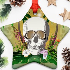 Funny Skull With Sunglasses And Palm Ornament (star) 