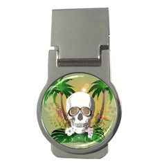 Funny Skull With Sunglasses And Palm Money Clips (round)  by FantasyWorld7