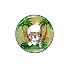 Funny Skull With Sunglasses And Palm Hat Clip Ball Marker