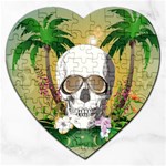 Funny Skull With Sunglasses And Palm Jigsaw Puzzle (Heart) Front