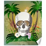 Funny Skull With Sunglasses And Palm Canvas 20  x 24   19.57 x23.15  Canvas - 1