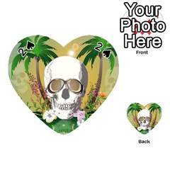 Funny Skull With Sunglasses And Palm Playing Cards 54 (heart) 