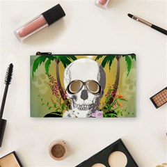 Funny Skull With Sunglasses And Palm Cosmetic Bag (small) 