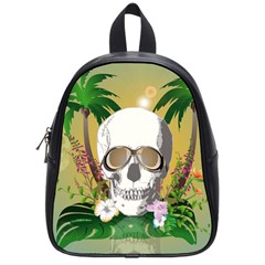 Funny Skull With Sunglasses And Palm School Bags (small)  by FantasyWorld7