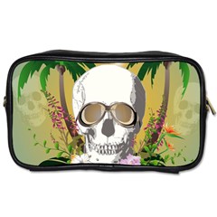 Funny Skull With Sunglasses And Palm Toiletries Bags by FantasyWorld7