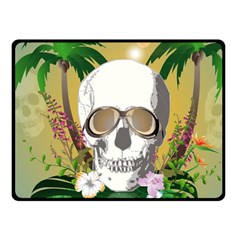 Funny Skull With Sunglasses And Palm Fleece Blanket (small)