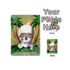 Funny Skull With Sunglasses And Palm Playing Cards 54 (mini) 