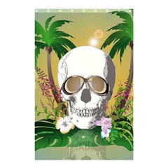 Funny Skull With Sunglasses And Palm Shower Curtain 48  X 72  (small)  by FantasyWorld7