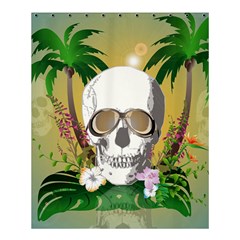 Funny Skull With Sunglasses And Palm Shower Curtain 60  X 72  (medium)  by FantasyWorld7