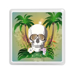 Funny Skull With Sunglasses And Palm Memory Card Reader (square) 