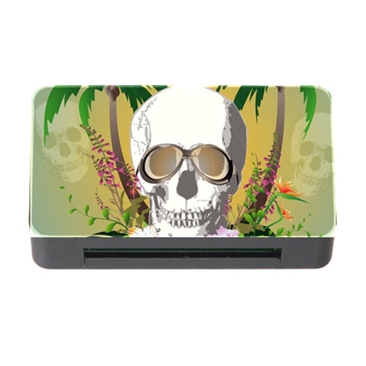 Funny Skull With Sunglasses And Palm Memory Card Reader with CF