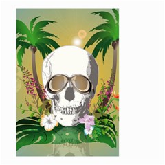 Funny Skull With Sunglasses And Palm Small Garden Flag (two Sides)