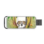 Funny Skull With Sunglasses And Palm Portable USB Flash (Two Sides) Back