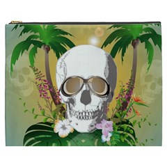 Funny Skull With Sunglasses And Palm Cosmetic Bag (xxxl)  by FantasyWorld7