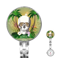 Funny Skull With Sunglasses And Palm Stainless Steel Nurses Watches