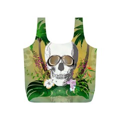 Funny Skull With Sunglasses And Palm Full Print Recycle Bags (s) 