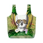 Funny Skull With Sunglasses And Palm Full Print Recycle Bags (M)  Front