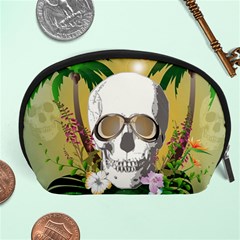 Funny Skull With Sunglasses And Palm Accessory Pouches (large) 