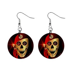 Funny, Happy Skull Mini Button Earrings