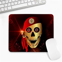 Funny, Happy Skull Large Mousepads