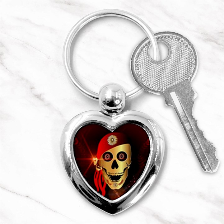 Funny, happy skull Key Chains (Heart) 