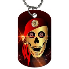 Funny, Happy Skull Dog Tag (two Sides)