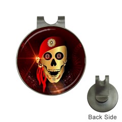 Funny, Happy Skull Hat Clips With Golf Markers by FantasyWorld7