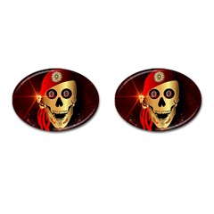 Funny, Happy Skull Cufflinks (oval)