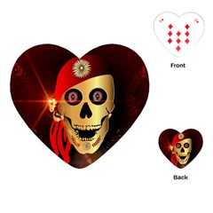 Funny, Happy Skull Playing Cards (heart)  by FantasyWorld7