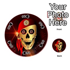 Funny, Happy Skull Playing Cards 54 (round)  by FantasyWorld7