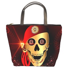 Funny, Happy Skull Bucket Bags