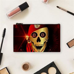 Funny, Happy Skull Cosmetic Bag (small) 