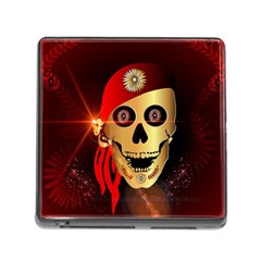 Funny, Happy Skull Memory Card Reader (square) by FantasyWorld7