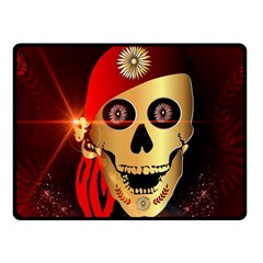 Funny, Happy Skull Fleece Blanket (small)