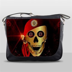 Funny, Happy Skull Messenger Bags