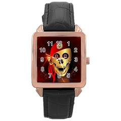 Funny, Happy Skull Rose Gold Watches