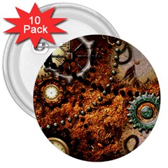 Steampunk In Noble Design 3  Buttons (10 Pack) 