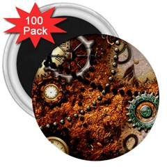 Steampunk In Noble Design 3  Magnets (100 Pack)