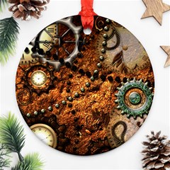 Steampunk In Noble Design Round Ornament (two Sides) 