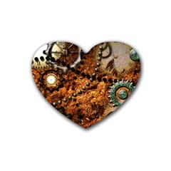 Steampunk In Noble Design Rubber Coaster (heart) 